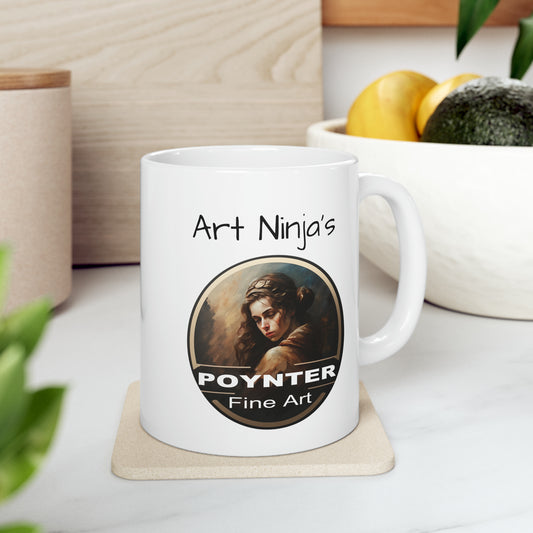 Poynter Fine Art - Art Ninja's - White Ceramic Mug, 11oz