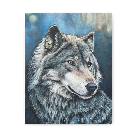 Wolf Portrait Matte Canvas Print — Stretched Wall Art