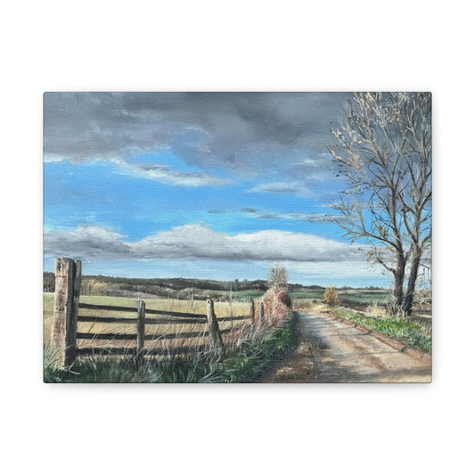 Country Road Landscape Canvas — Matte Stretched Wall Art