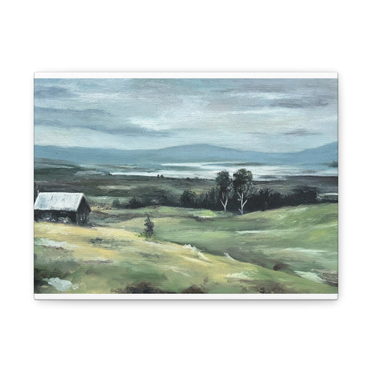 Landscape Canvas Print — Serene Countryside Matte Stretched Wall Art