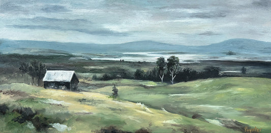 10x20 Original Oil Painting Cabin Oil on Canvas - Original Artwork