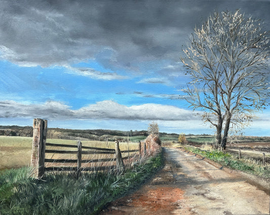 16x20 Original Oil Painting Country Road Oil on Canvas - Original Artwork