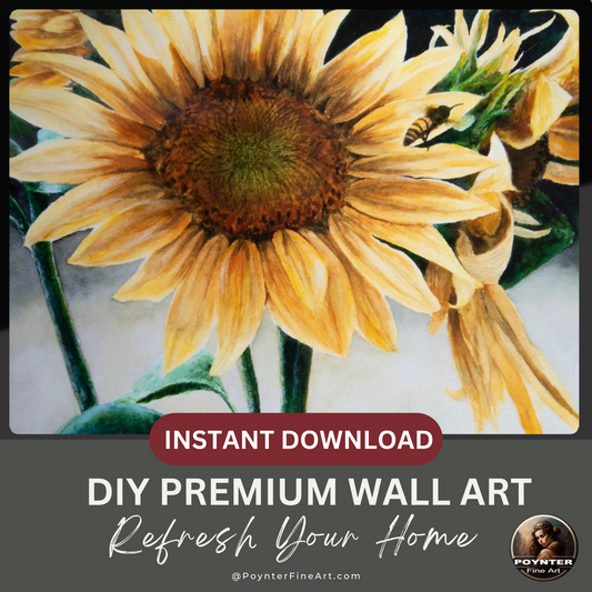 Bright Cheerful Sunflower - Digital Print Download
