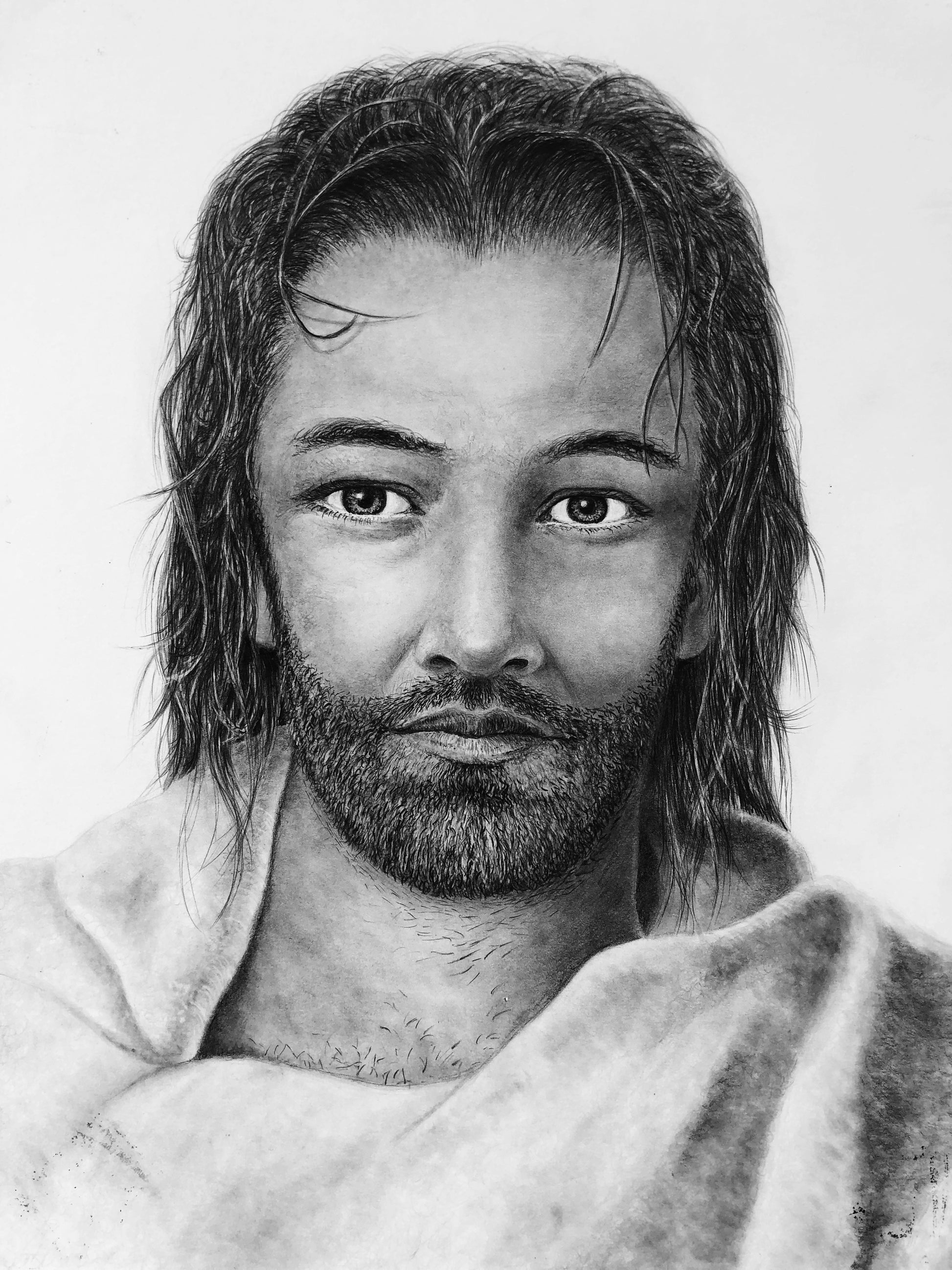 Graphite Drawing of Jesus by Jerry PoynterFineArt.com