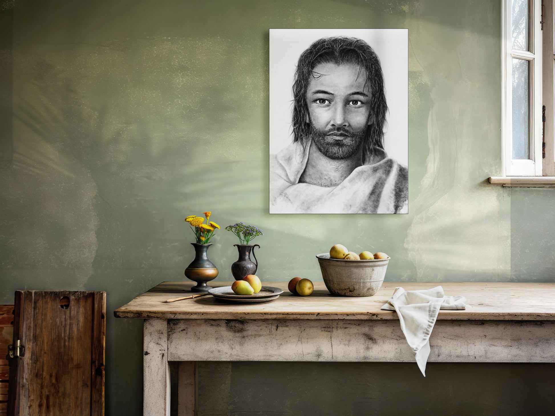 Graphite Drawing of Jesus by Jerry PoynterFineArt.com