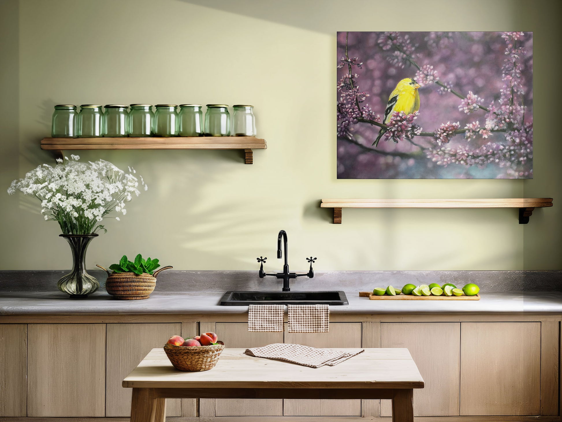 Oil Painting of Natrues Gold Goldfinch by Jerry PoynterFineArt.com